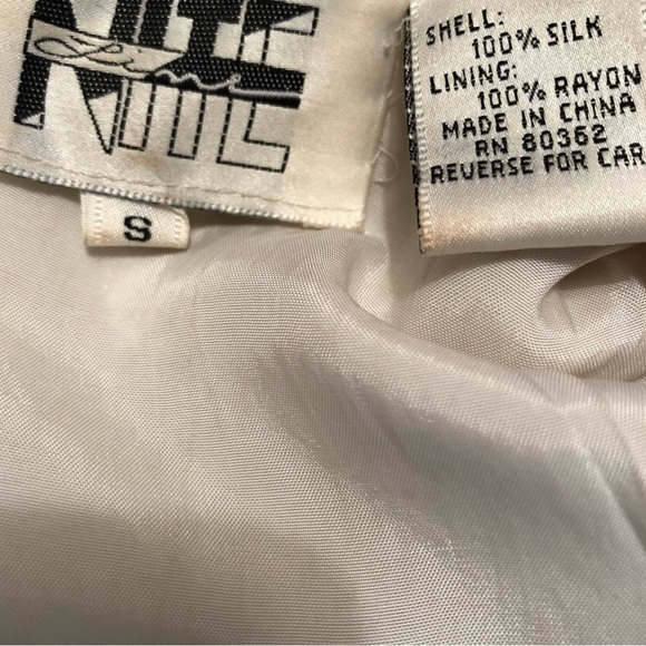 Nite Line Vintage Cream Pearl Sequin Beaded Fringe Top S - Picture 11 of 12